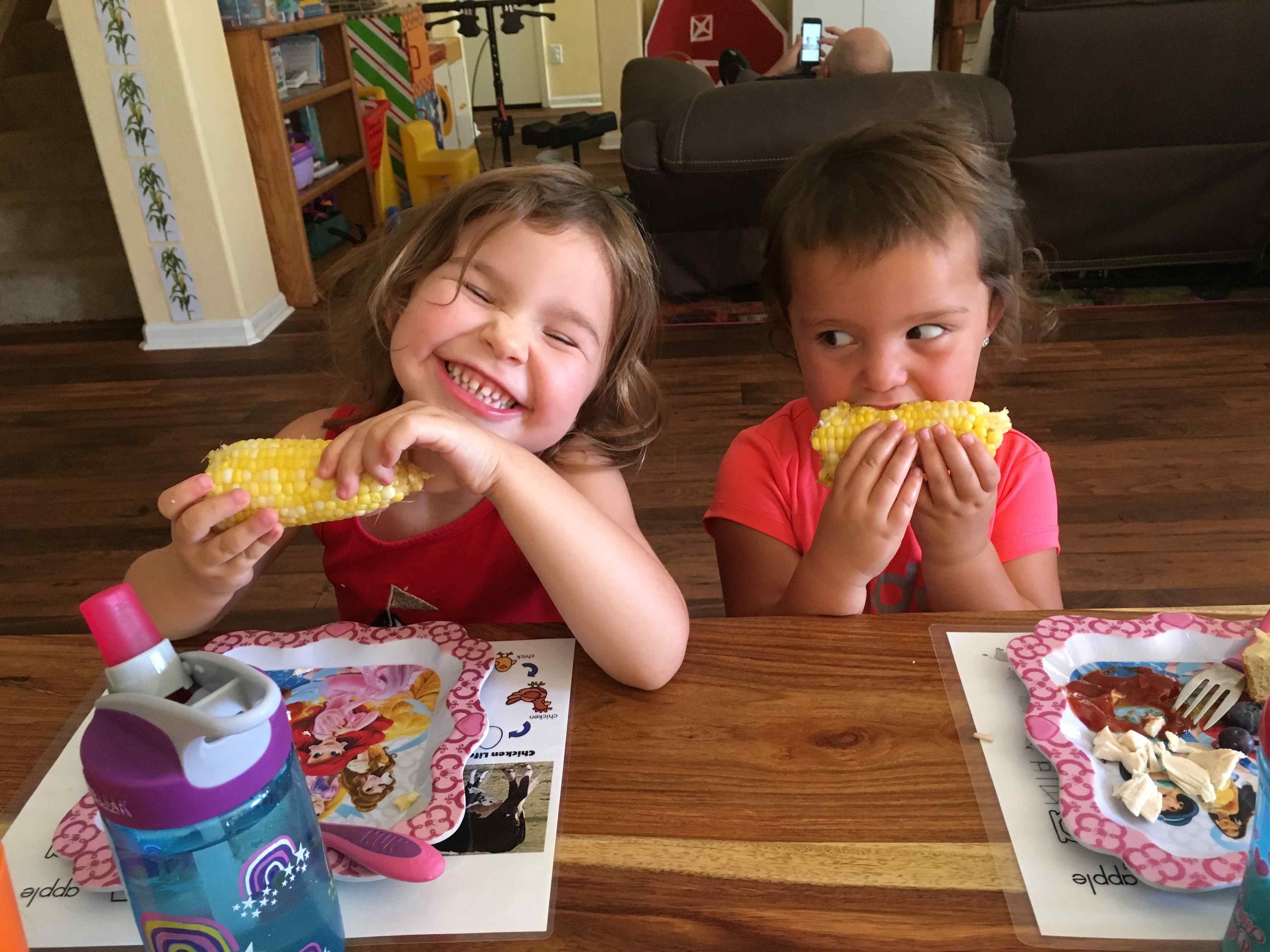 children eating indoors